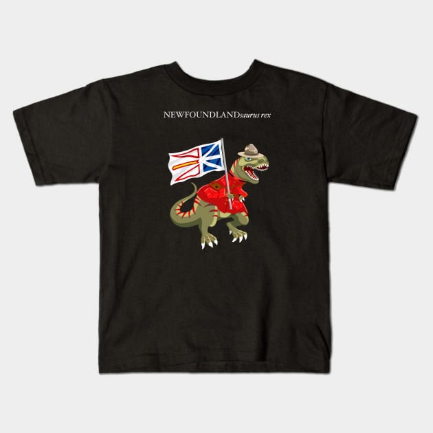 Clanosaurus Rex NEWFOUNDLANDsaurus rex Newfoundland Labrador Canada RCMP Flag Kids T-Shirt by BullShirtCo